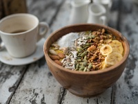 DSC3489  Smoothie bowls and balinese coffee - the breakfast stable in Bali.